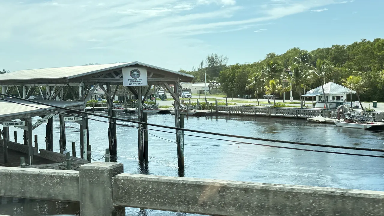The covered boat lift on the water
